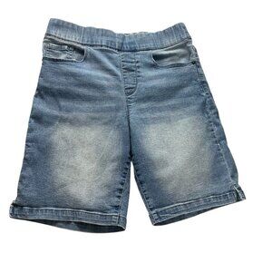 DKNY Jeans Shorts Womens Large Blue Jean Jorts Elasticated Waist Stretch Small